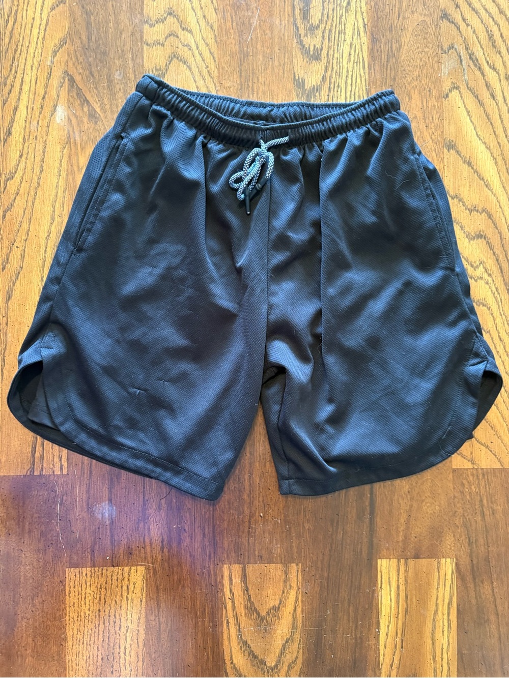 Men's Black Athletic Training Shorts with Drawcord